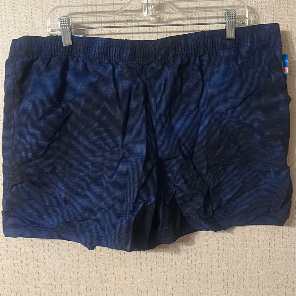 COLUMBIA WOMEN'S SANDY RIVER II PRINTED SHORTS: BLACK/BLUE: NWT: SZ XL